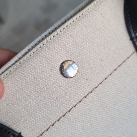 USED ONLY TWICE - RIVE GAUCHE 'LARGE' TOTE BAG IN PRINTED CANVAS AND LEATHER - Picture 15 of 17